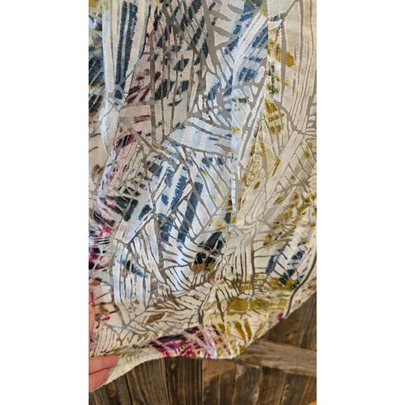 Coldwater creek size 16 semi Sheer full zip shaket EUC colorful career casual + - Picture 3 of 7